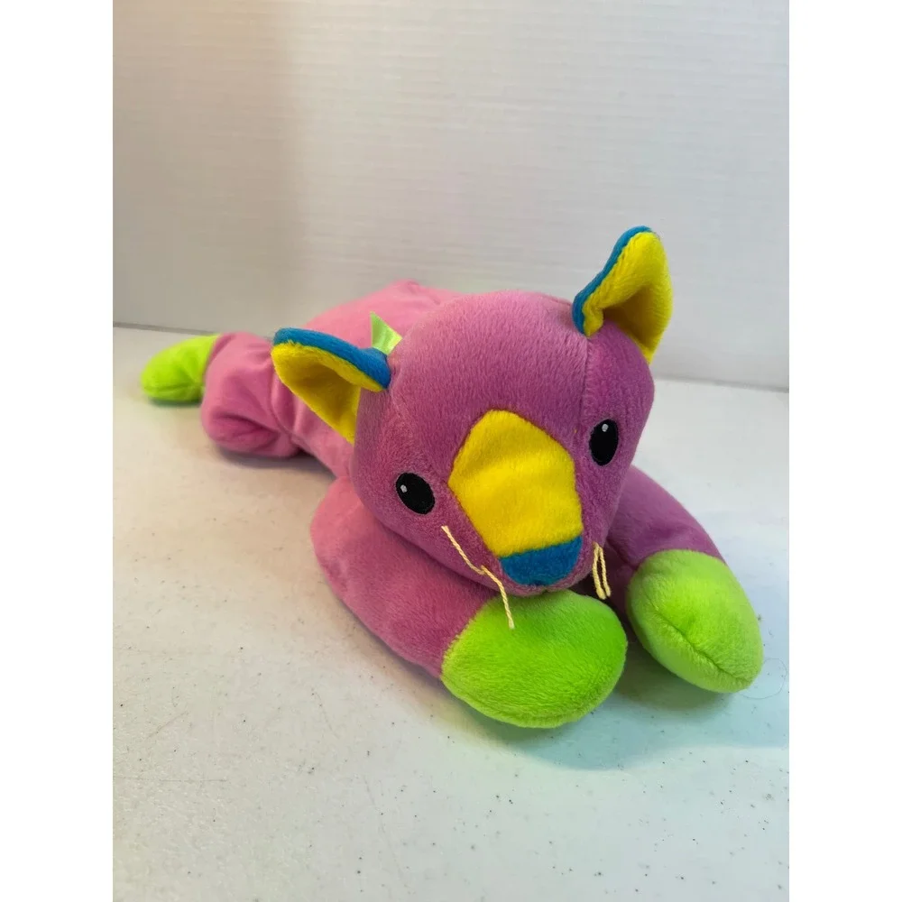 Ty Beanie Buddy Amber the Cat 1998 Vintage Magenta Neon Pink Plush Large 14 inch